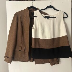 Two piece blazer and shirt matching set business professional size large